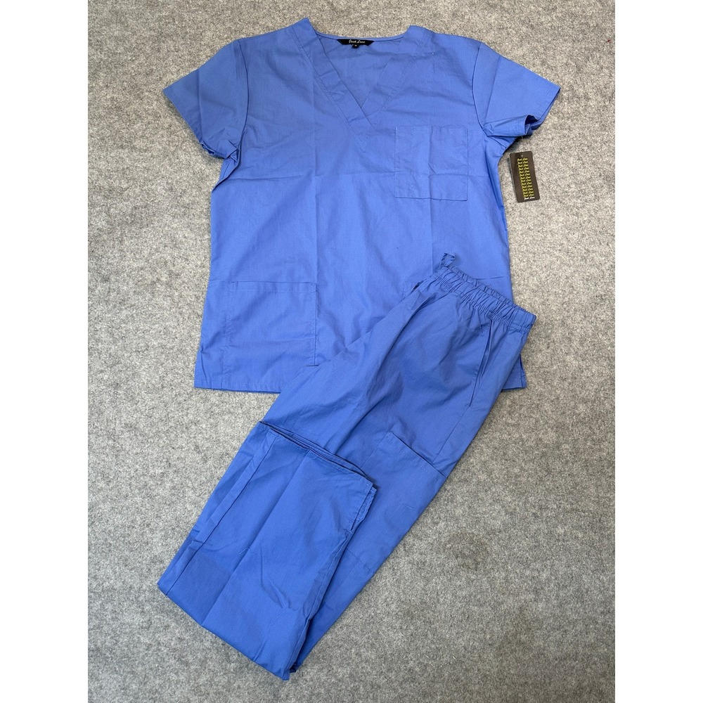 Just Love 22227V-CEIL Scrub Set Medium Ceil Blue Cotton Blend Pocketed
